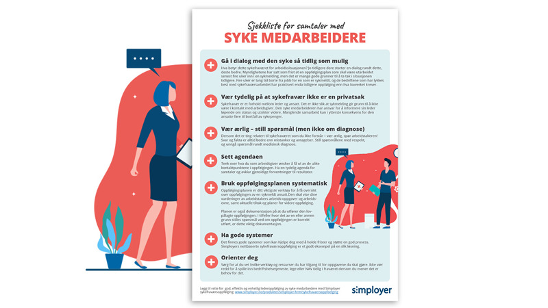 Sjekkliste for samtaler med syke medarbeidere